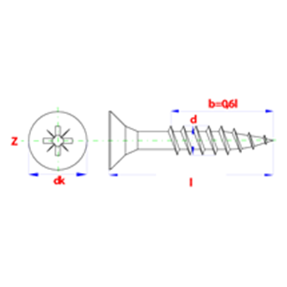 Afbeeldingen van Schroef univ. kruis - 6.00 x 100 geelverzinkt x 200st