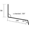 Picture of Roof plate ridge solin - vertical wall GS38