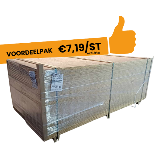 Picture of OSB 3 Plate Tooth And Groove 244x59 cm, 12 mm Thick, Double Pack (150 pcs)